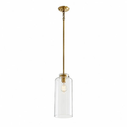 Mica Minimalist Brass Clear Glass Pendant Light