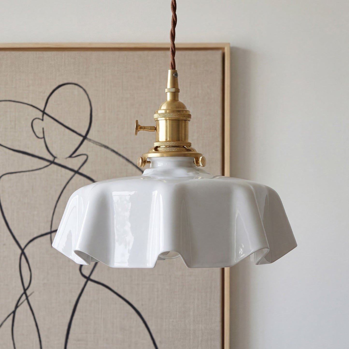Jovianth French Cream Flower Single Pendant Light