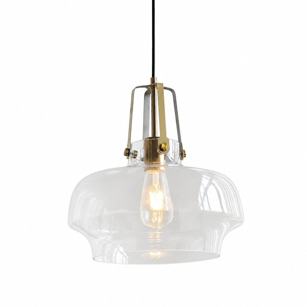 Mynorix Transparent Bowl Shaped Glass Pendant Light