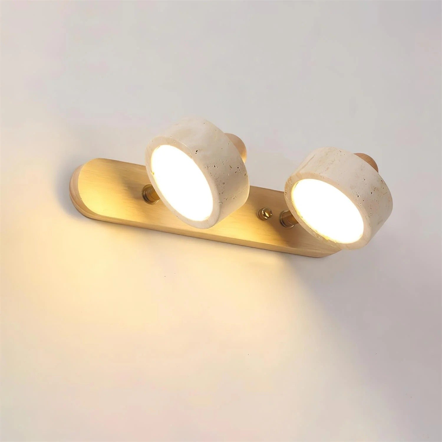 Macdonald Wabi Sabi Natural Travertine Adjustable Heads Wall Lamp
