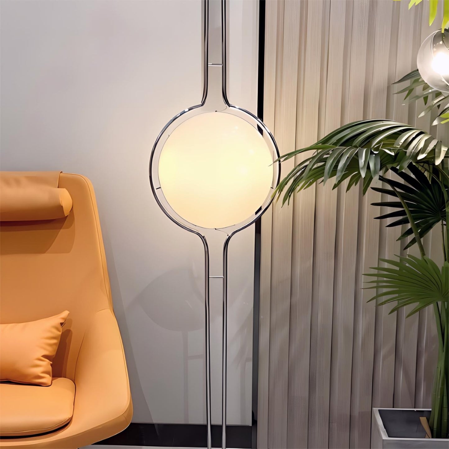 Alexandra Stylish White Acrylic Ball Floor To Ceiling Lamp