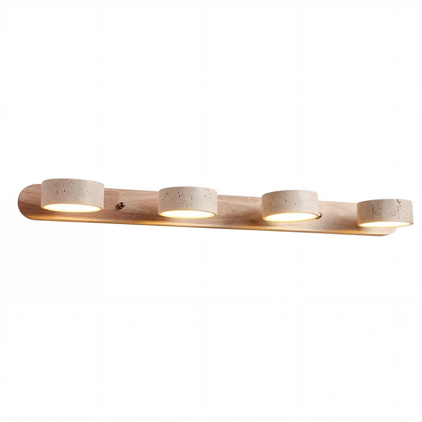Benjamin Rustic Adjustable Travertine Wood Led Vanity Sconce