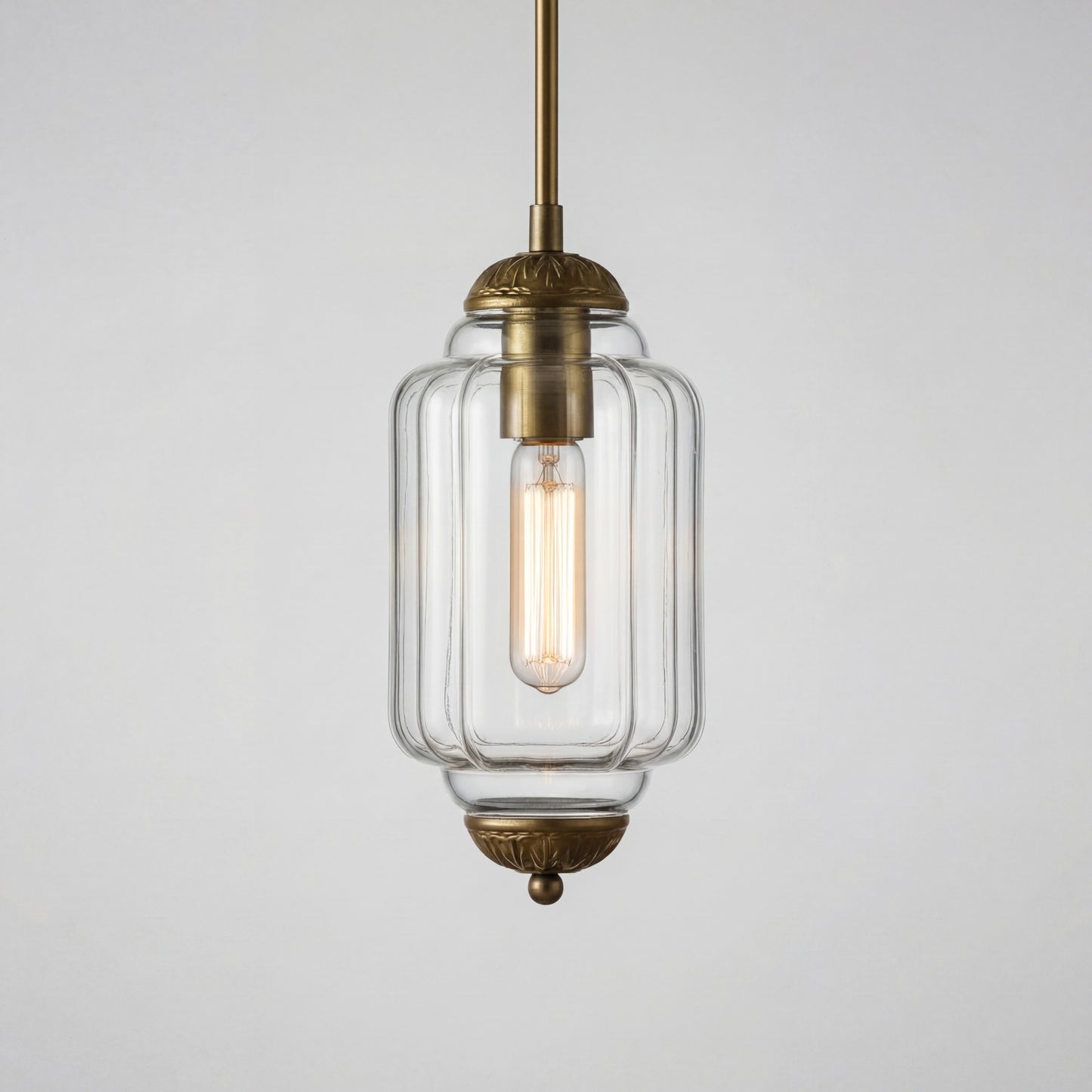 Cyrilith Farmhouse Pumpkin Glass Eloise Pendant Light