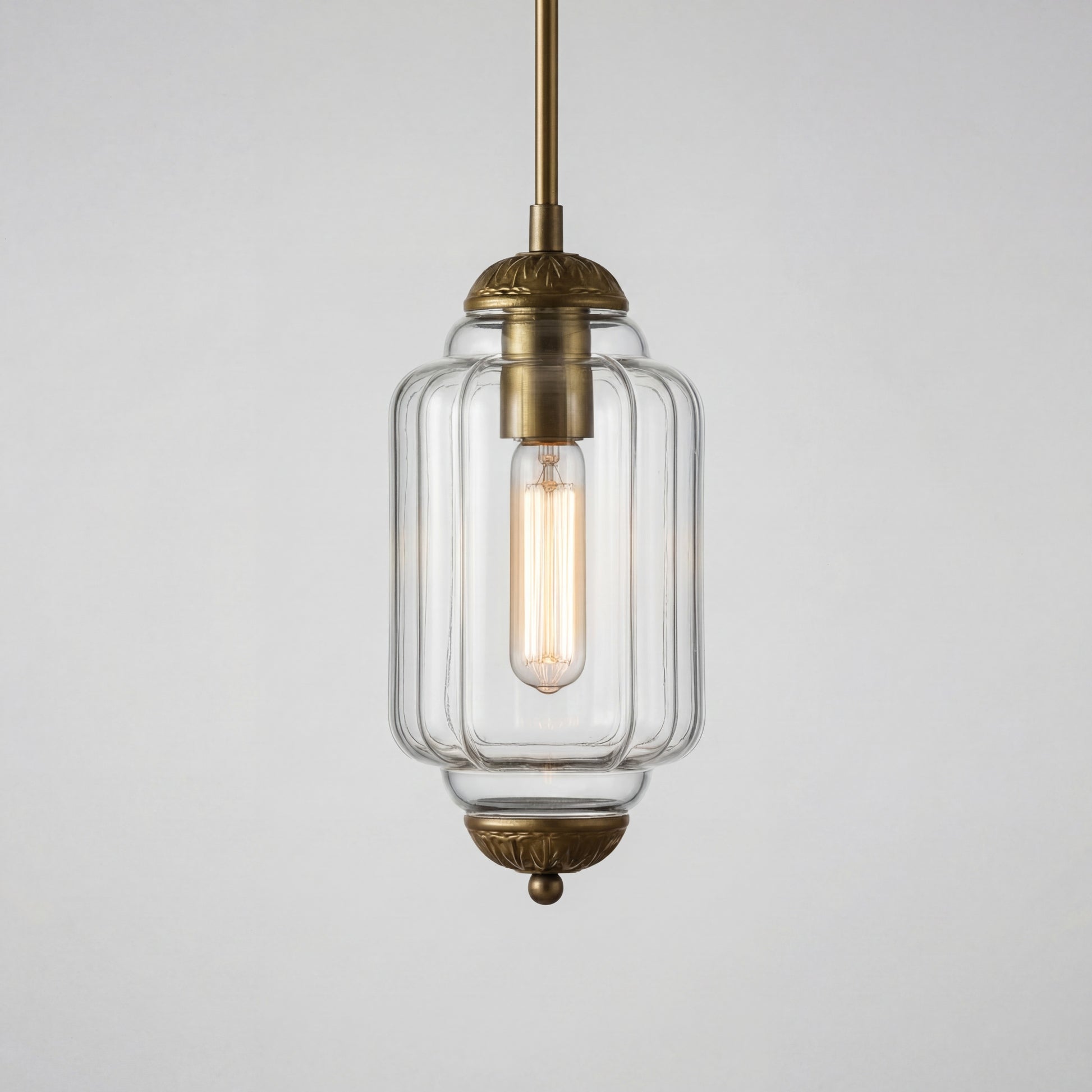 Cyrilith Farmhouse Pumpkin Glass Eloise Pendant Light