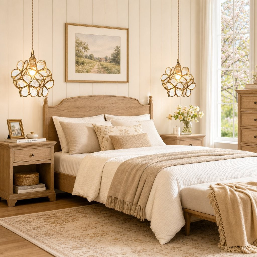 Viviana French Country Glass Petal Pendant Lights
