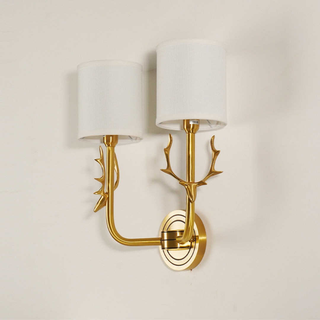 Akshara Farmhouse Brass Deer Head Wall Light