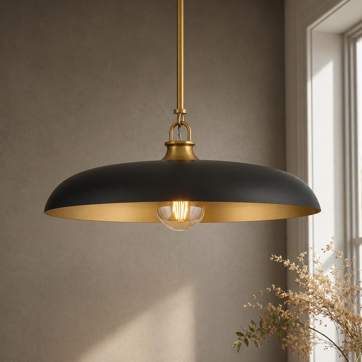 Leila Industrial Rustic Bronze Cone Shade Pendant Light