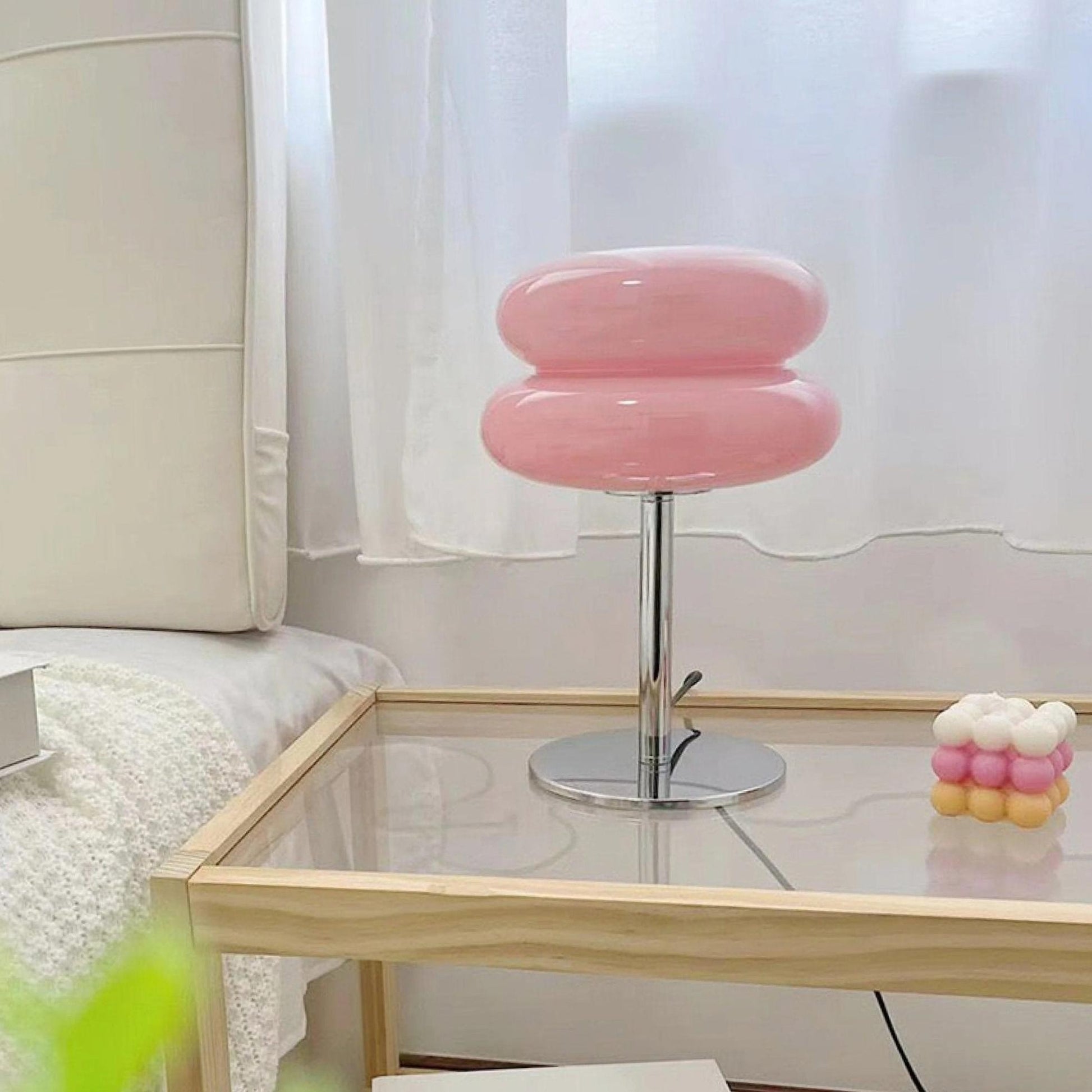 Josie Cream Glass Bauhaus Style Table Lamp