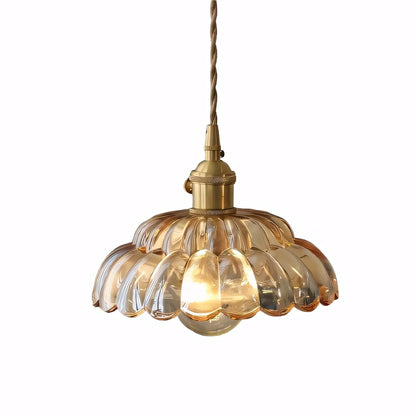 Worlanth Mid Century Clear Glass Flower Pendant Light