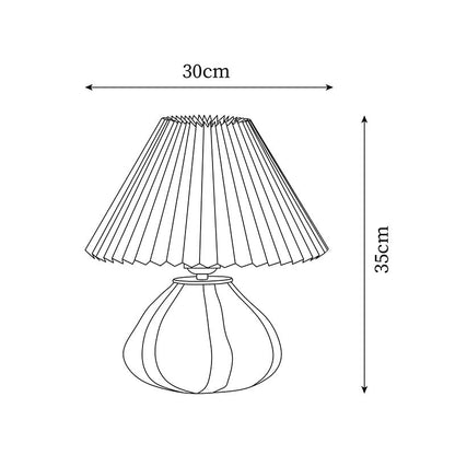 Solivian Vintage Pleated Cavolo Ceramic Table Lamp
