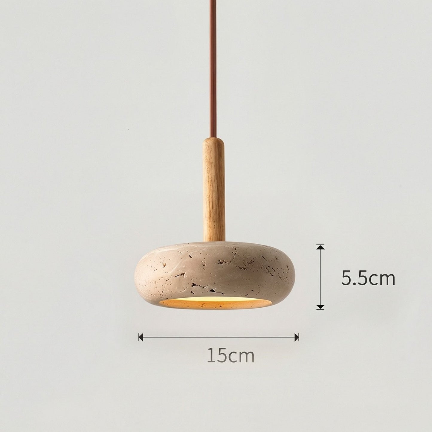 Carver Retro LED Travertine 3 Light Pendant Light