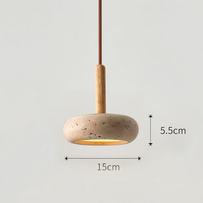 Carver Retro LED Travertine 3 Light Pendant Light