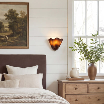 Kyrintha Mid-Century Skirt Shell Glass Fazzo Petalia Wall Sconce