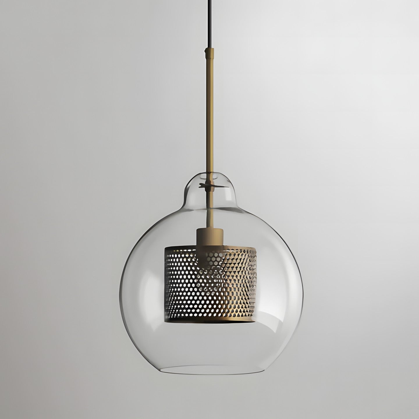 Linc Contemporary Globe Clear Glass Metal Pendant Light