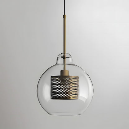 Linc Contemporary Globe Clear Glass Metal Pendant Light