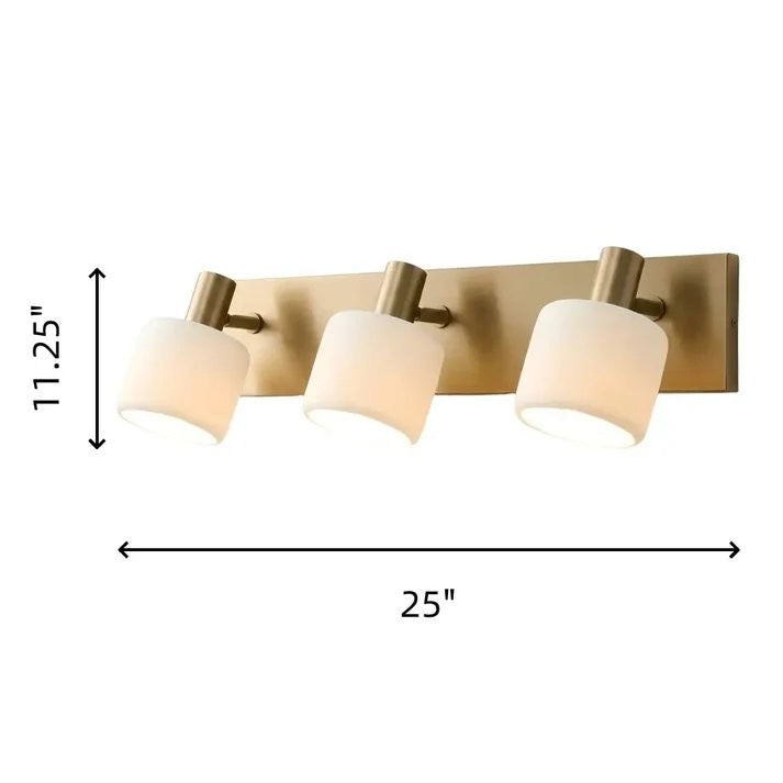Aura Modern Brass Cylinder Porcelain Wall Sconce