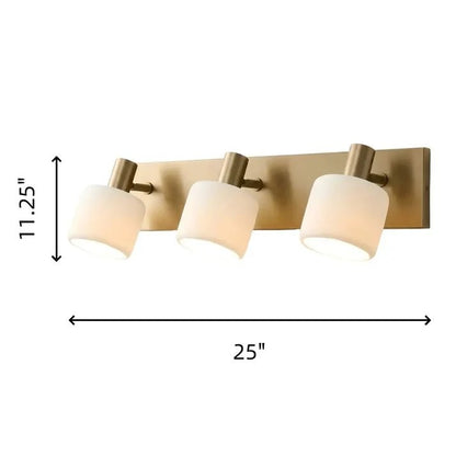 Aura Modern Brass Cylinder Porcelain Wall Sconce