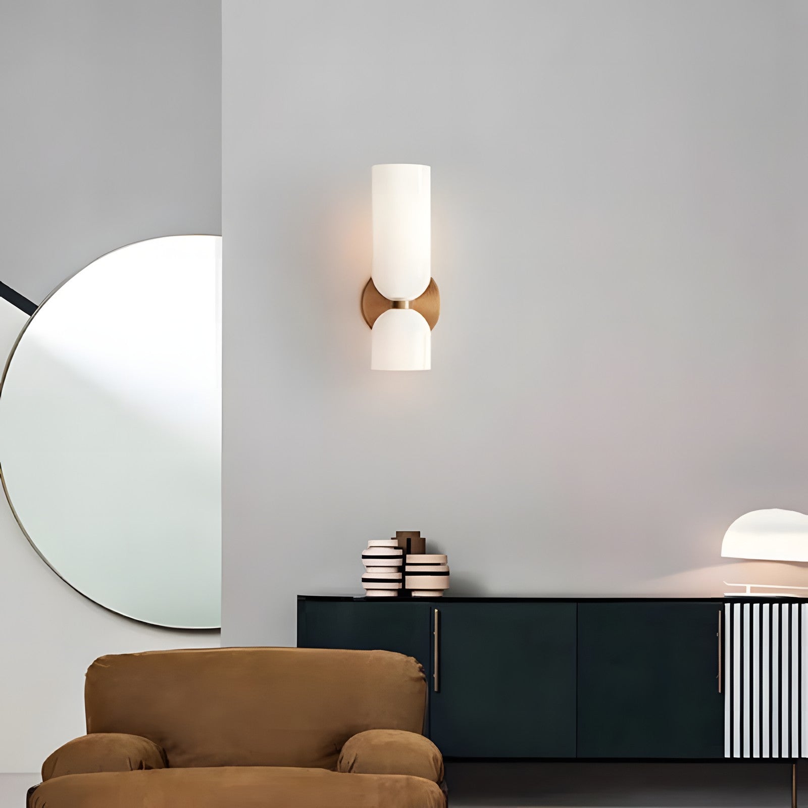 Trisia Modern Up Down Glass Wall Sconce