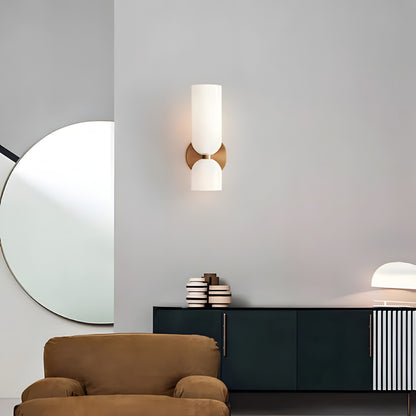 Trisia Modern Up Down Glass Wall Sconce