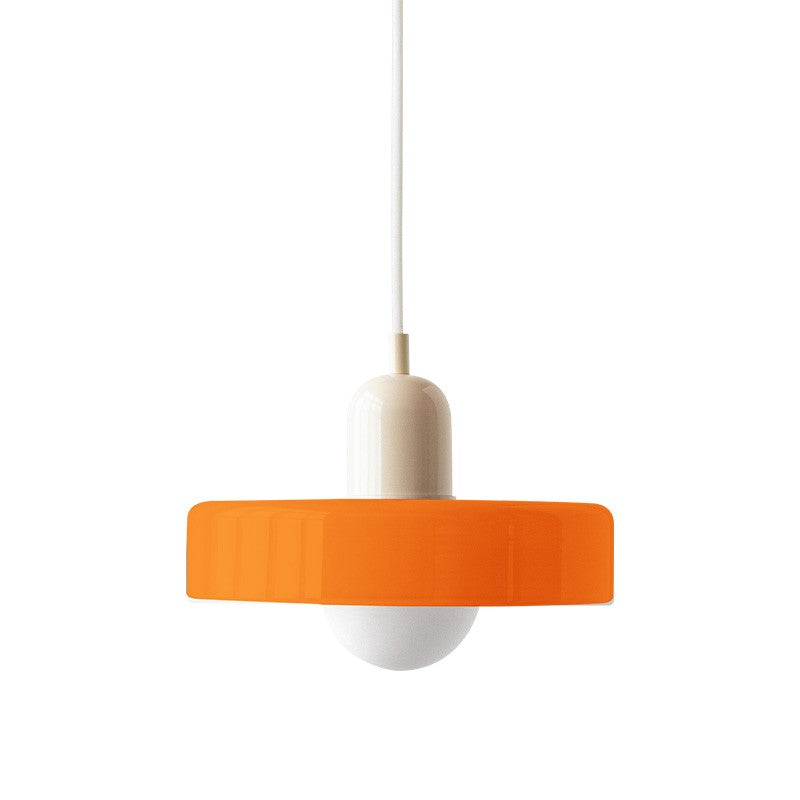 Xanadu Bauhaus Stained Glass Disc Pendant Light