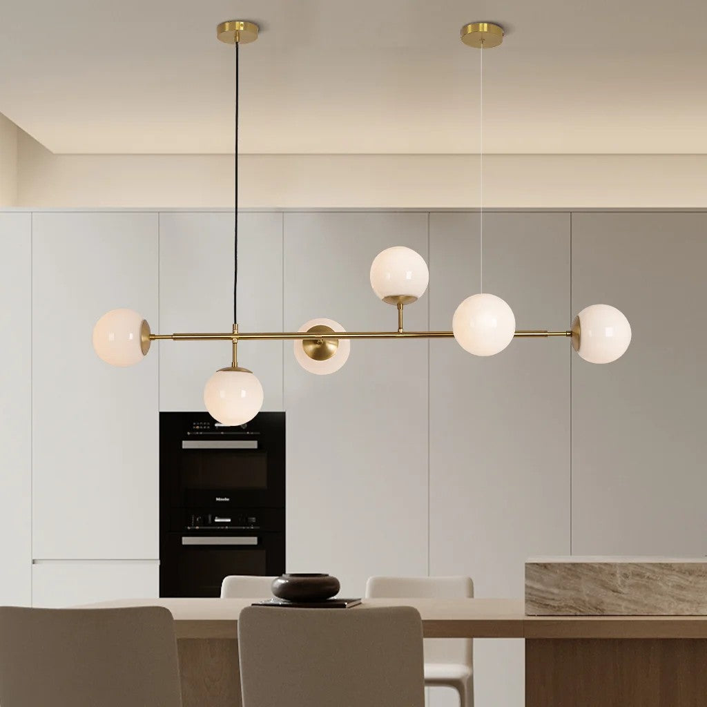 Celestina 6 Light Linear Glass Orb Pendant Light
