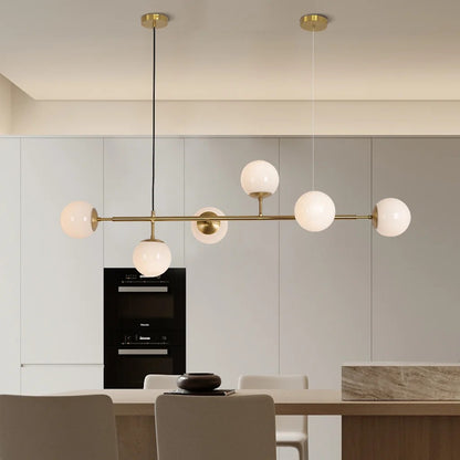 Celestina 6 Light Linear Glass Orb Pendant Light