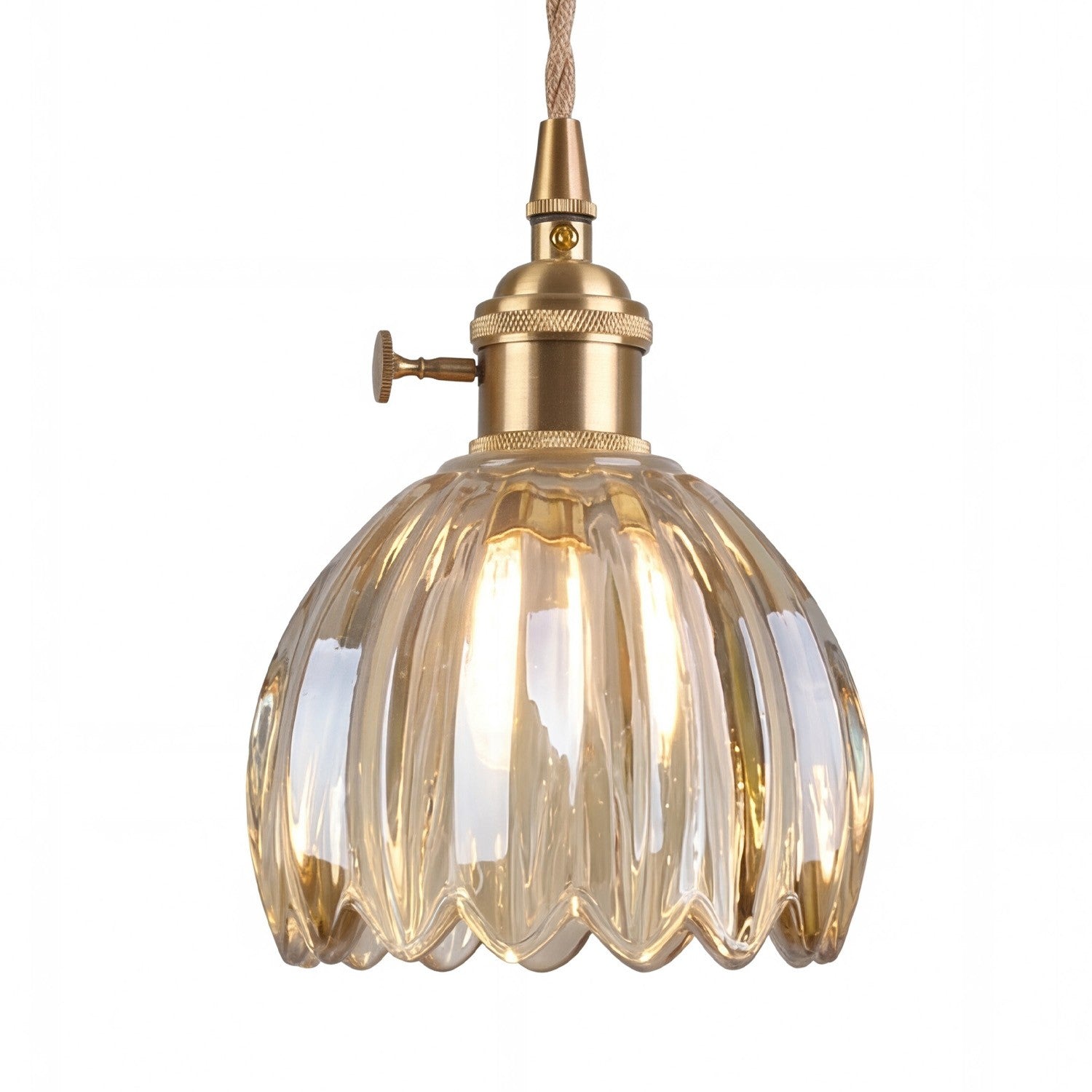 Ivana Retro Copper and Glass Tulip Pendant Light