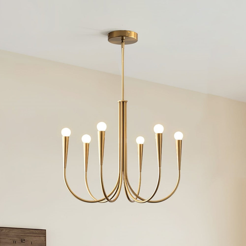 Luren Light Luxury Candle Iron Branch Chandelier
