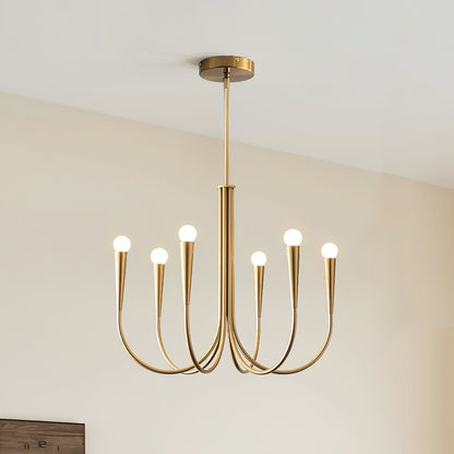Luren Light Luxury Candle Iron Branch Chandelier