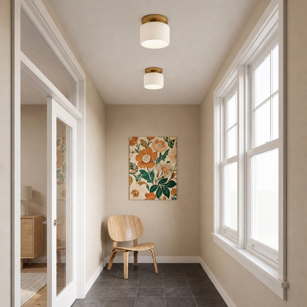 Aura Modern Porcelain Flush Mount Ceiling Light