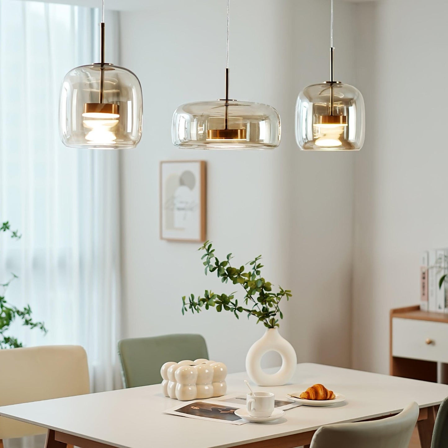Raith Mouth Blown Glass Shade Pendant Light