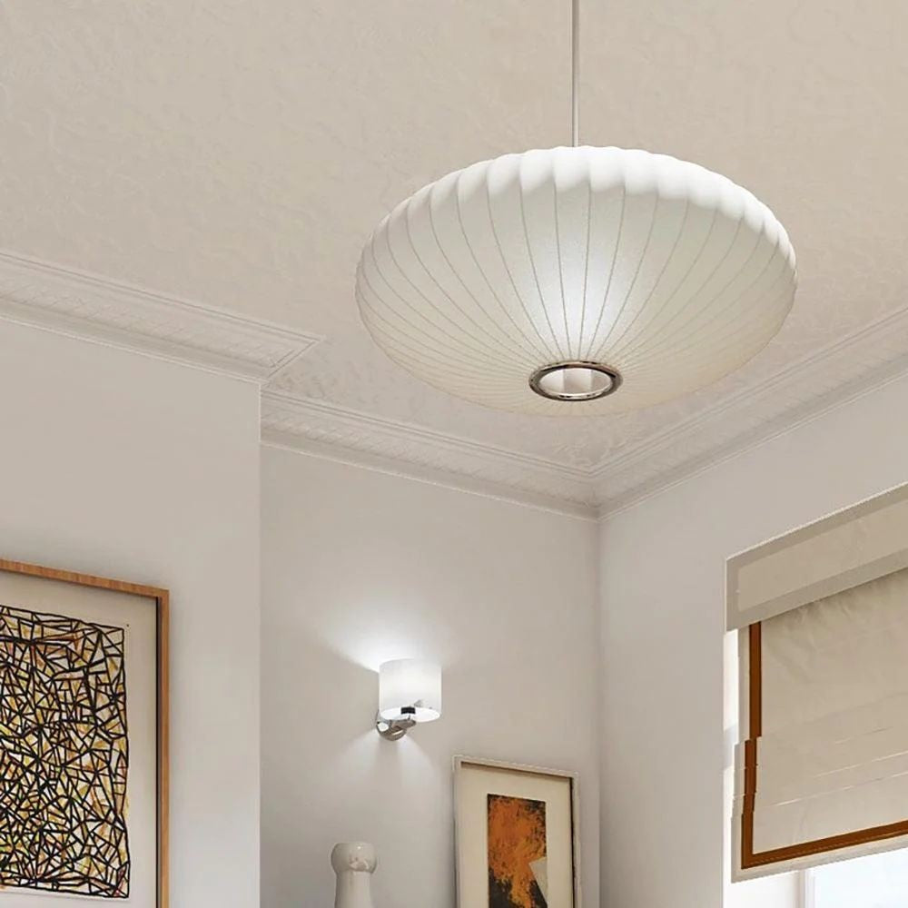 Leocadia White Saucer Nelson Bubble Pendant Light