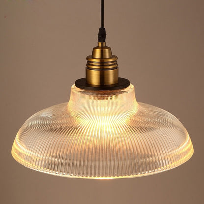 Aevia Vintage Transparent Striped Glass Pendant Light