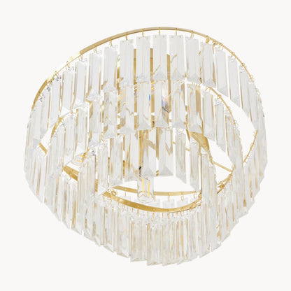Deneuve Farmhouse Tiered Glass Brass Ceiling Light