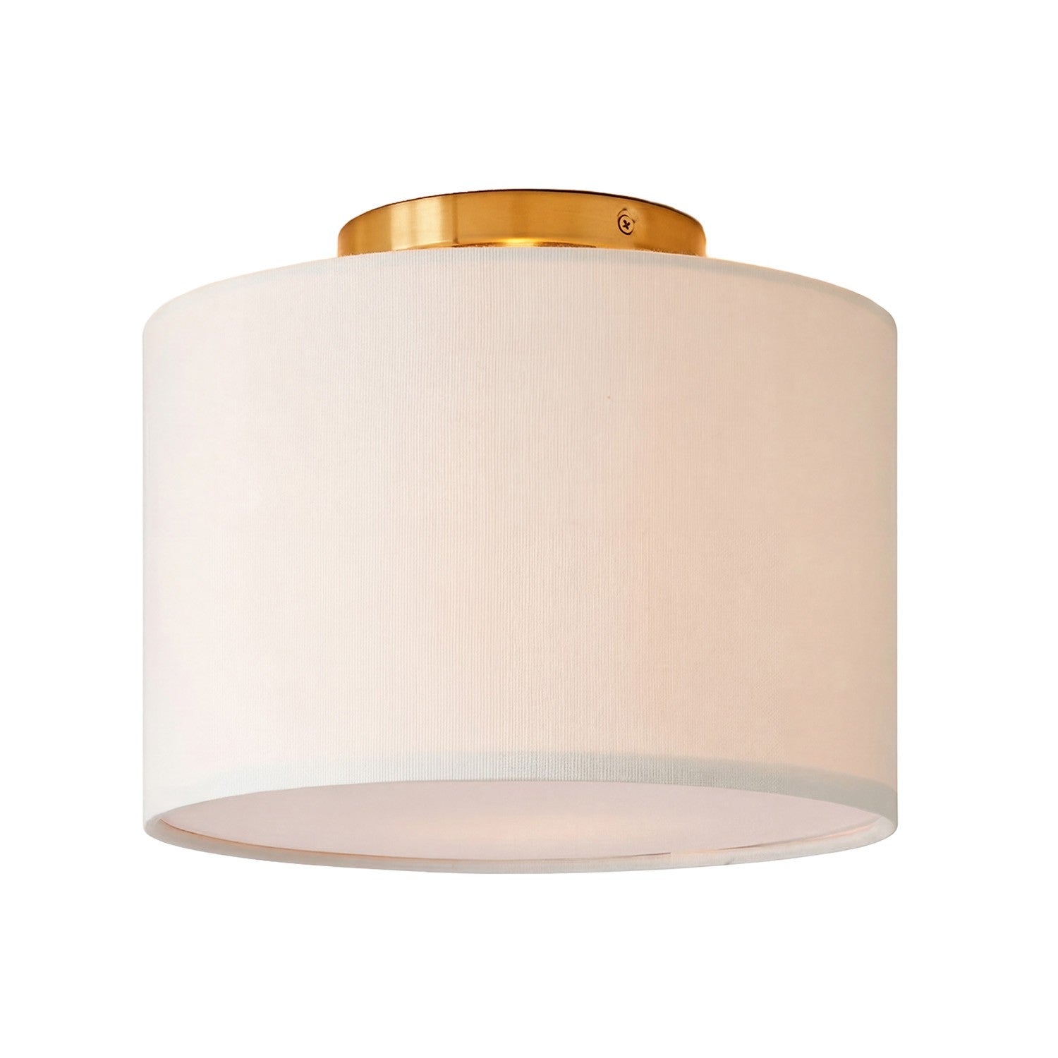 Joram White Linen Drum Ceiling Light