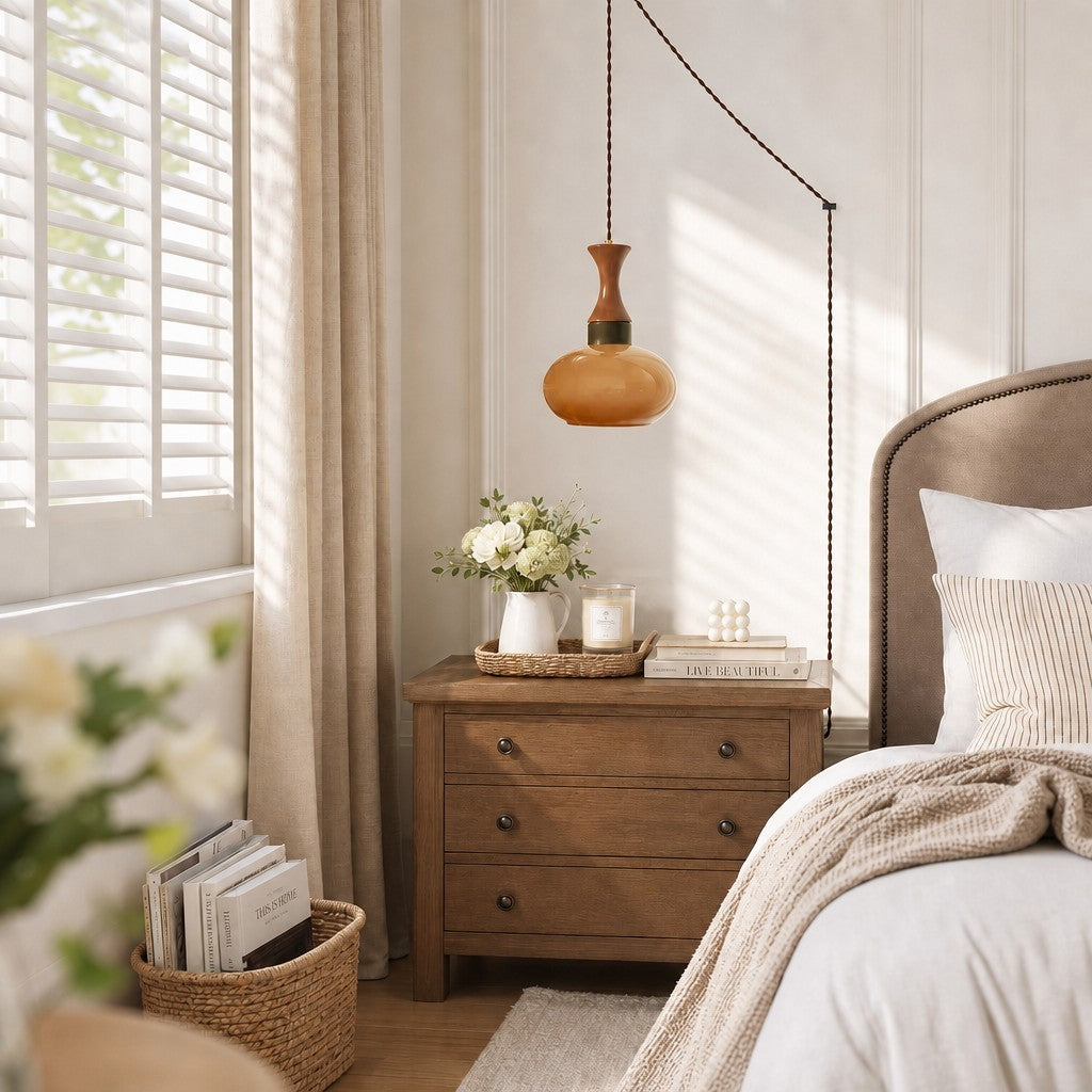 Nyxaris Vintage Bauhaus Round Glass Pendant Light