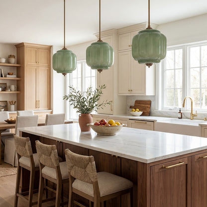 Cyrilith Vintage Milk Glass Oiled Brass Eloise Pendant light