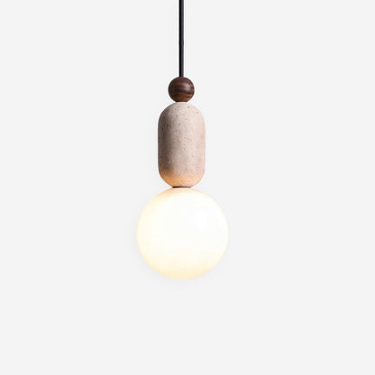 Nathanael Modern Travertine Three Ring Pendant Light