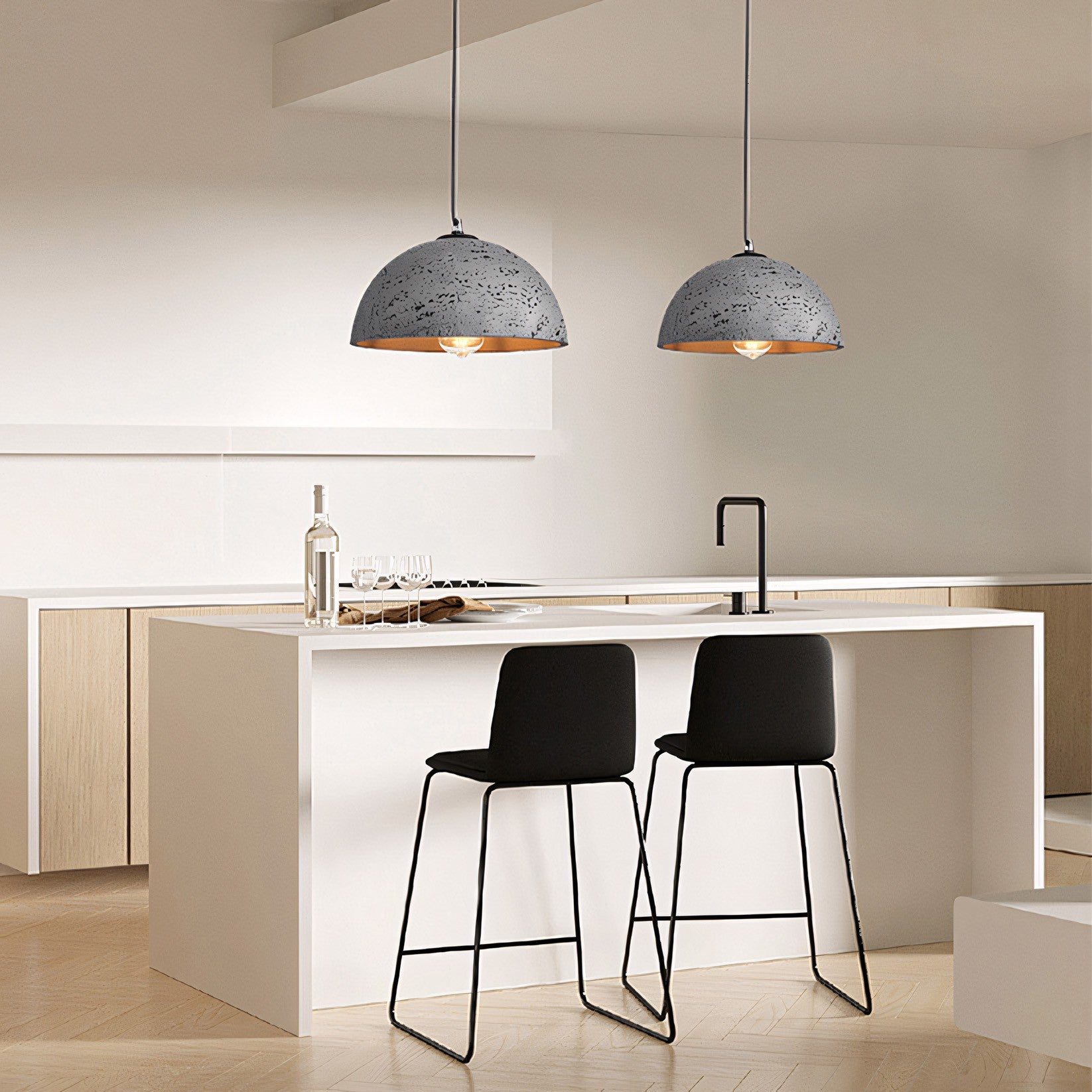 Luran Wabi Sabi Dome Stone Pendant Light