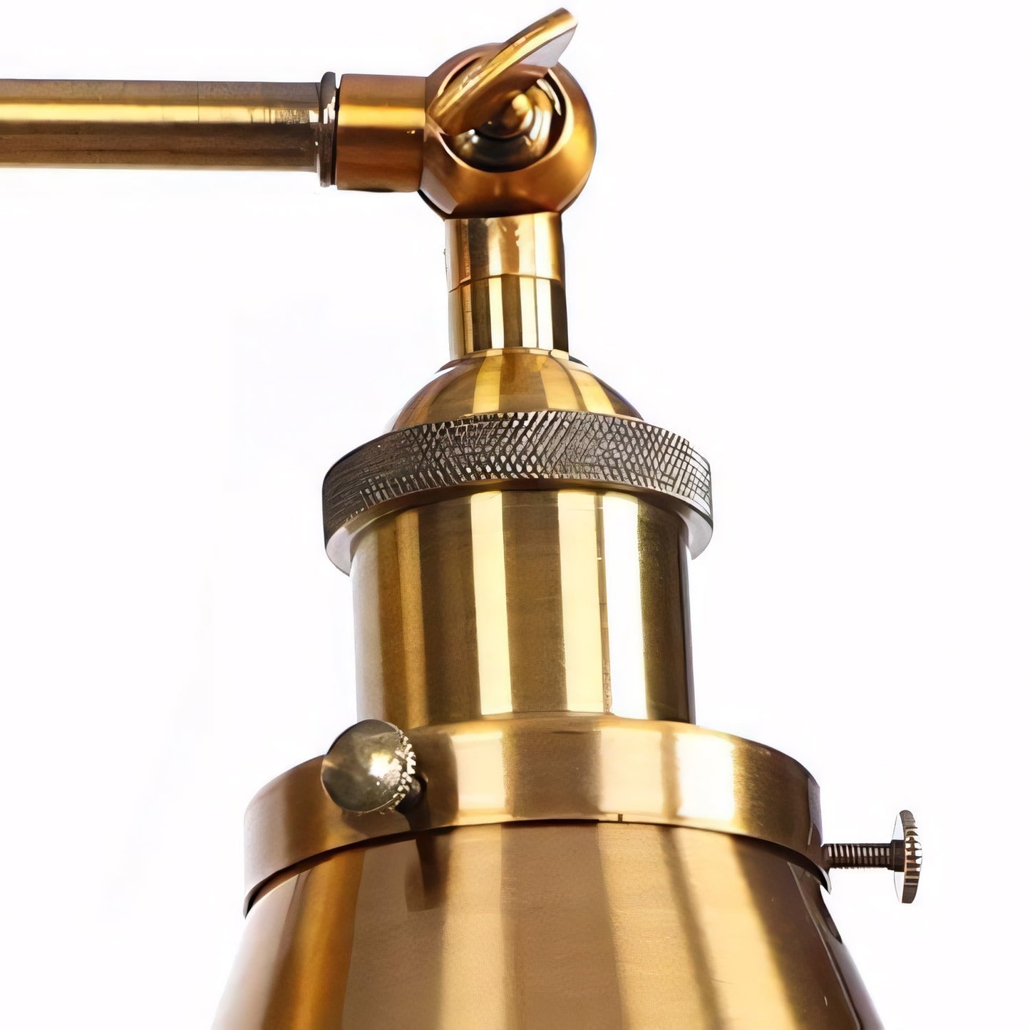Ruhi Antique Brass Swing Arm Wall Sconce With Tapered Lampshade