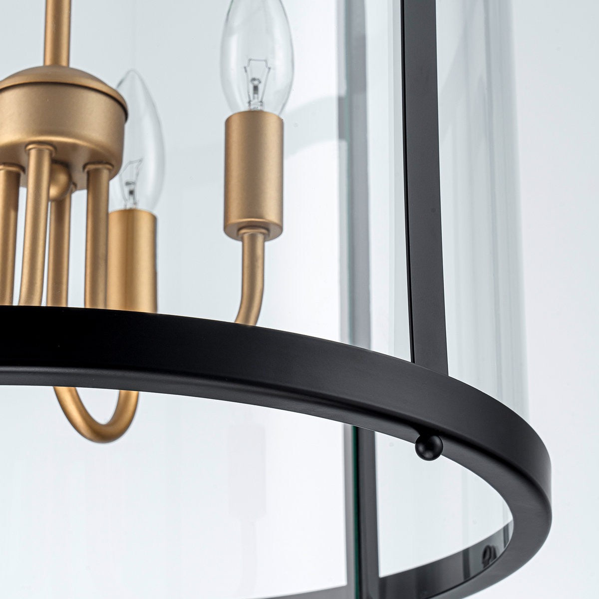Merrick Metal Lantern Round Glass Chandelier