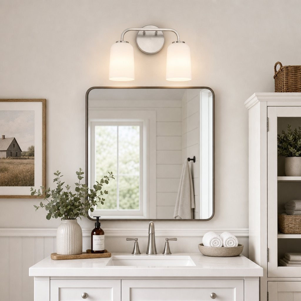 Bransen Modern Milk Glass 2/3-Light Vanity Wall Sconce