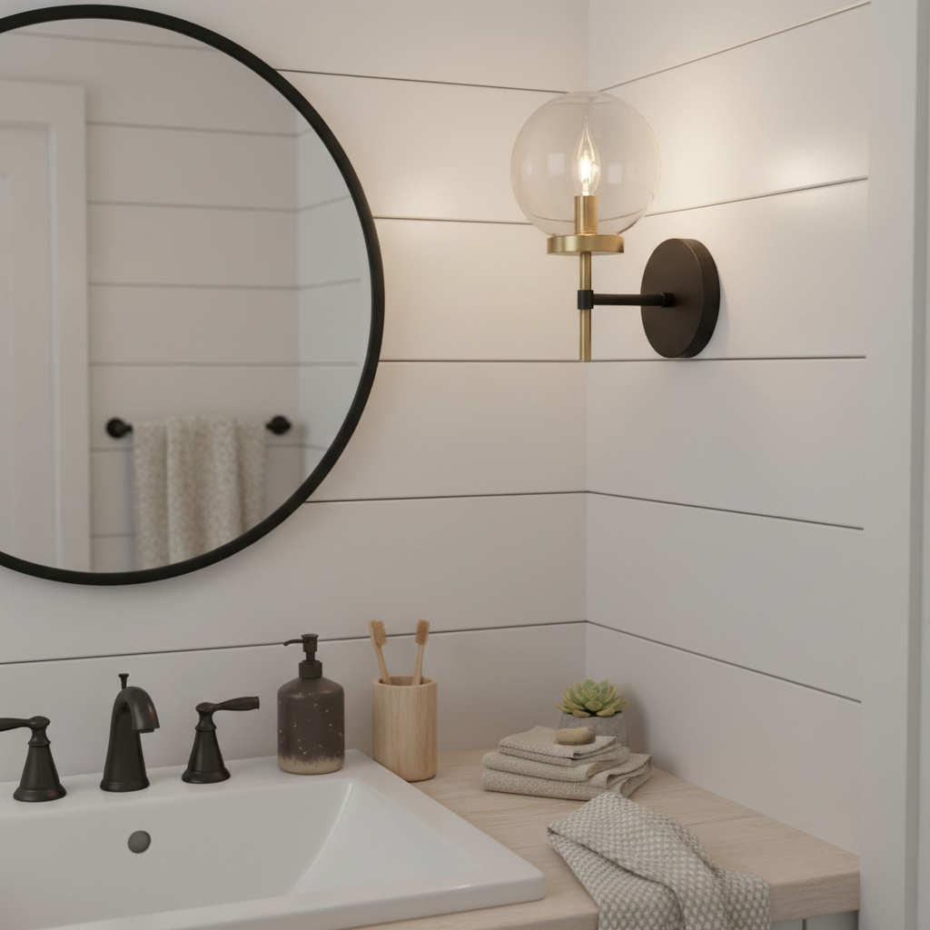 Aramis Farmhouse Glass Ball Sconce