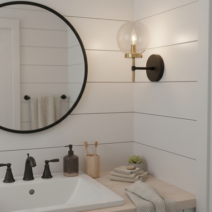 Aramis Farmhouse Glass Ball Sconce