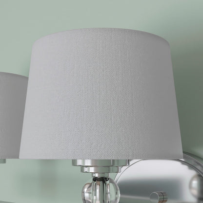 Remi Rustic 3-Light White Fabric Sconce