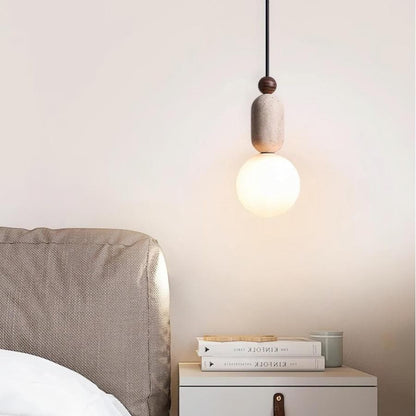 Nathanael Modern Travertine Three Ring Pendant Light