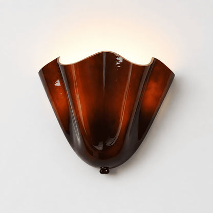 Kyrintha Mid-Century Skirt Shell Glass Fazzo Petalia Wall Sconce
