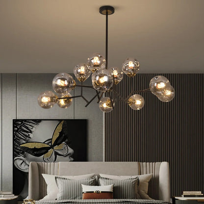 Breckett Modern Smoky Gray Glass Sputnik Chandelier