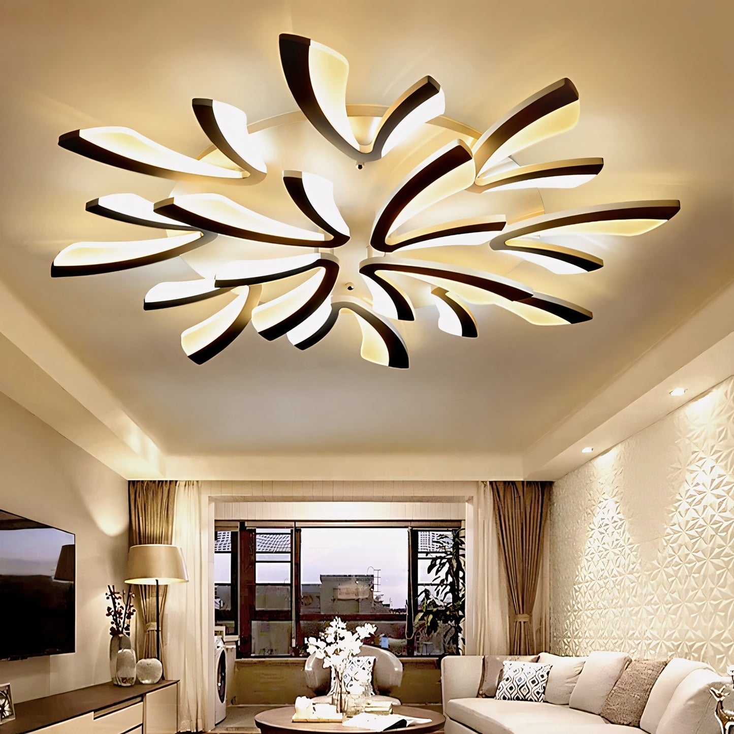 Sariel Led Dimmable Acrylic V Shape Ceiling Light