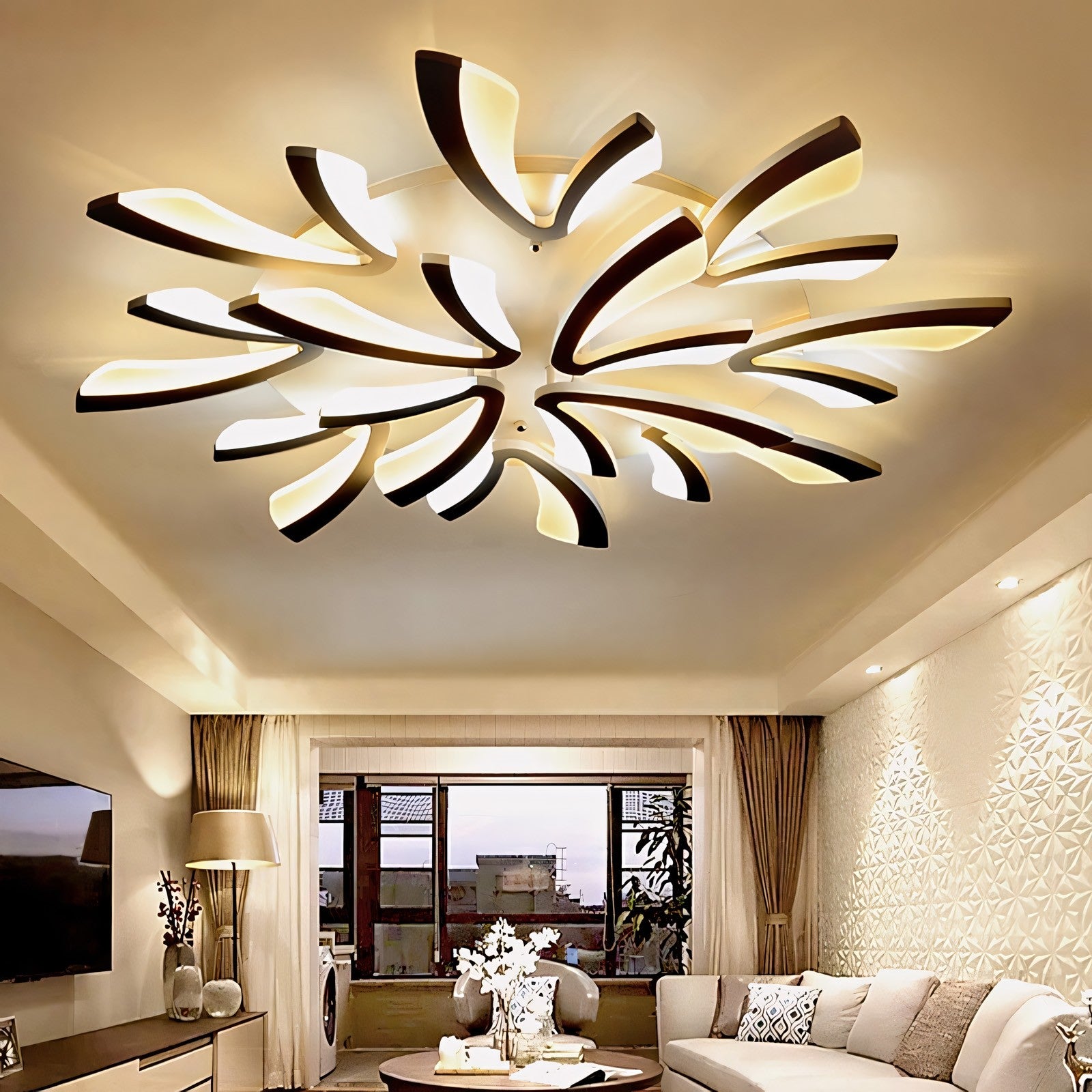 Sariel Led Dimmable Acrylic V Shape Ceiling Light